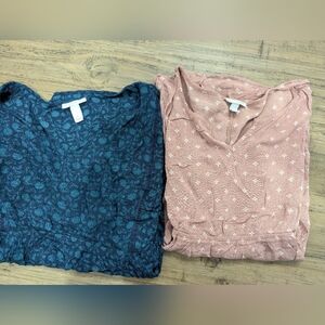 2 Liz Lange Maternity Tops, Size XL